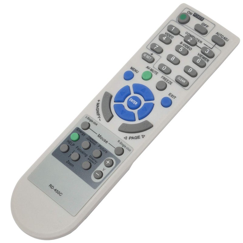 WINFLIKE RD-450C Remote Control Replace for NEC Projector NP100, NP110, NP110+, NP115, NP115+ NP1200, NP210, NP210+, NP215, NP216 NP2200, NP300, NP300+, NP305, NP305+ NP310, NP310+. NP3200,RMT-PJ31 - Image 1